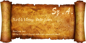 Szőllősy Adrián névjegykártya